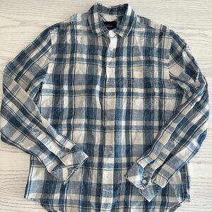 Rails Blue and White Checkered Small Shirt